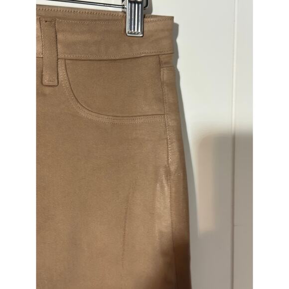 L’Agence · 28 · Selma Coated High-Rise Pants · Cappuccino Stretch Cotton Blend - Picture 3 of 9